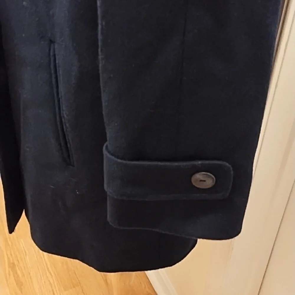 Alorna Dark Blue Wool Coat With Scarf - Picture 4 of 12